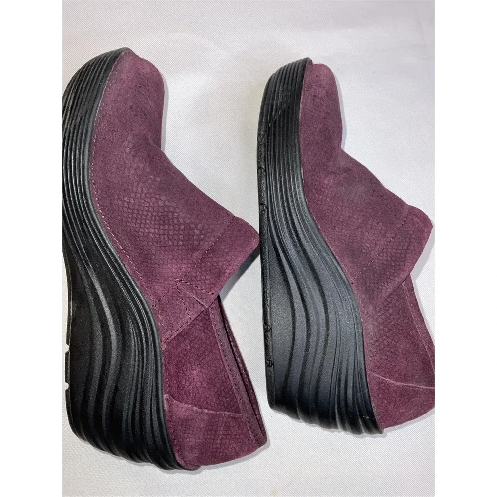 Bionica Cardin Purple Suede‎ Snakeskin Wedge Platform Comfort  Soft